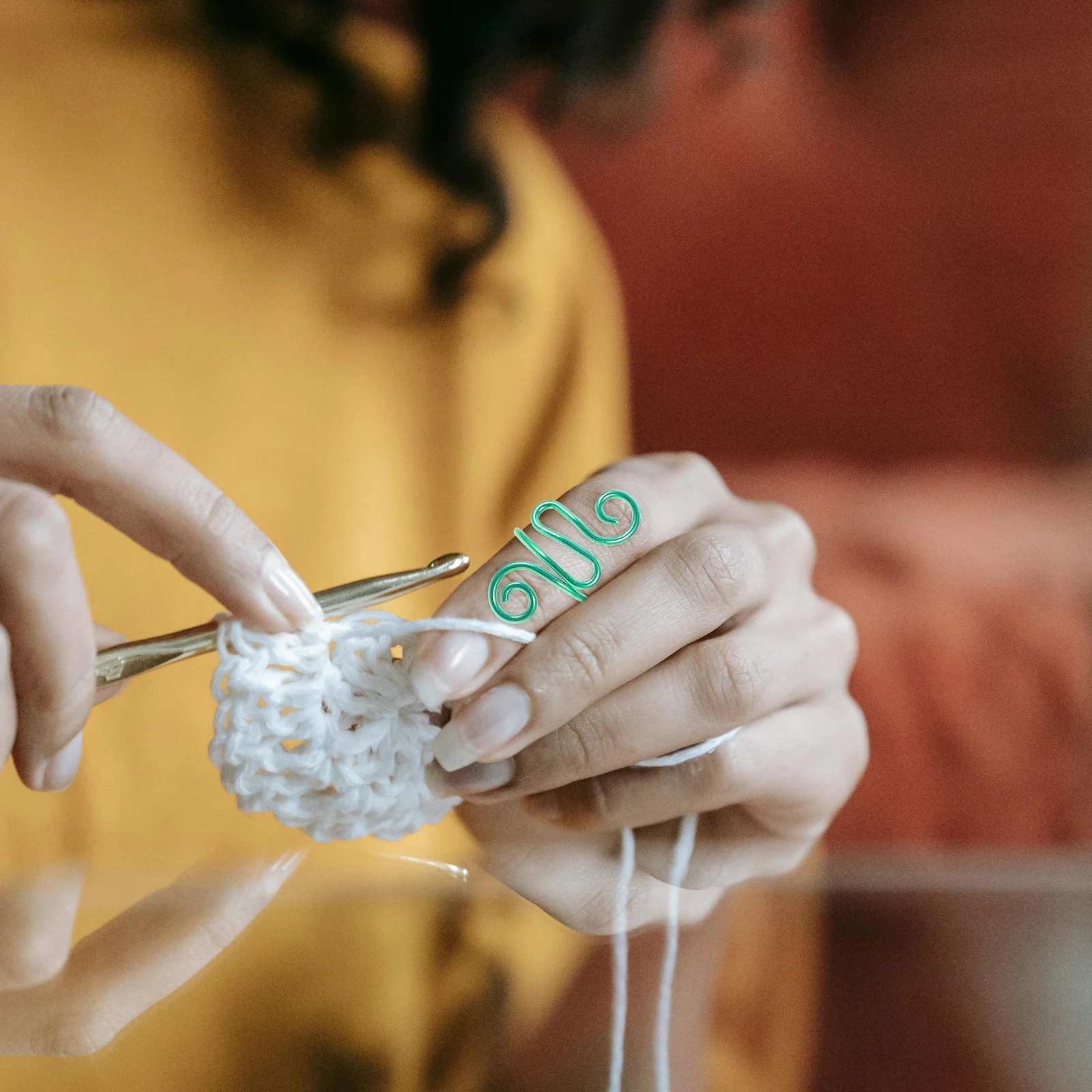 

7 Pcs Crochet Yarn Tension Rings Colorful Accesories Adjustable Knitting Crocheting for Your Finger The