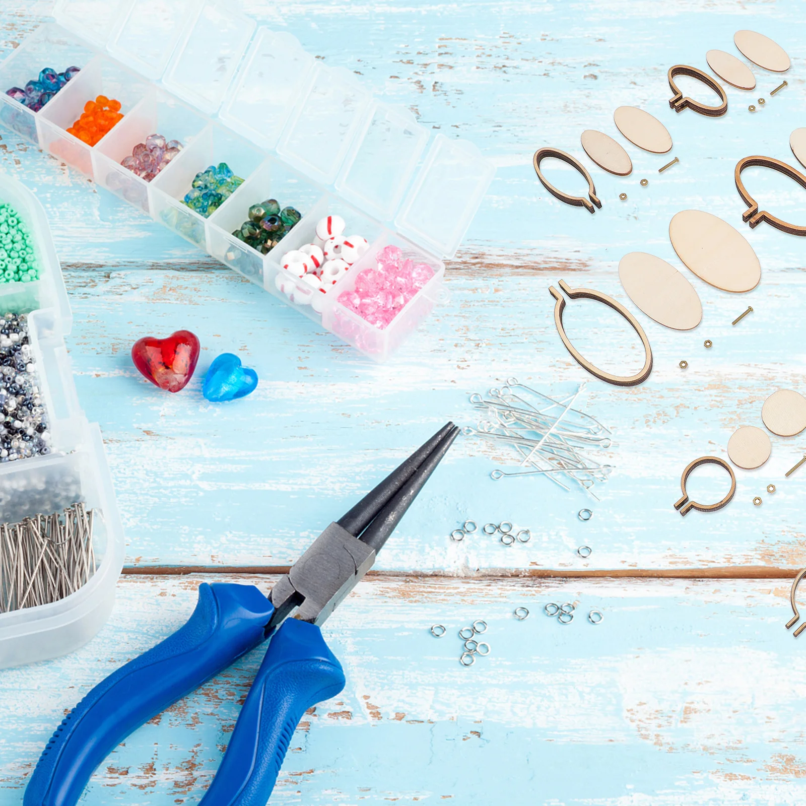 8 مجموعات المعلقات التطريز الصغيرة DIY سحر معلق خشبي لصياغة المجوهرات قلادة الزخرفية صنع الإمدادات