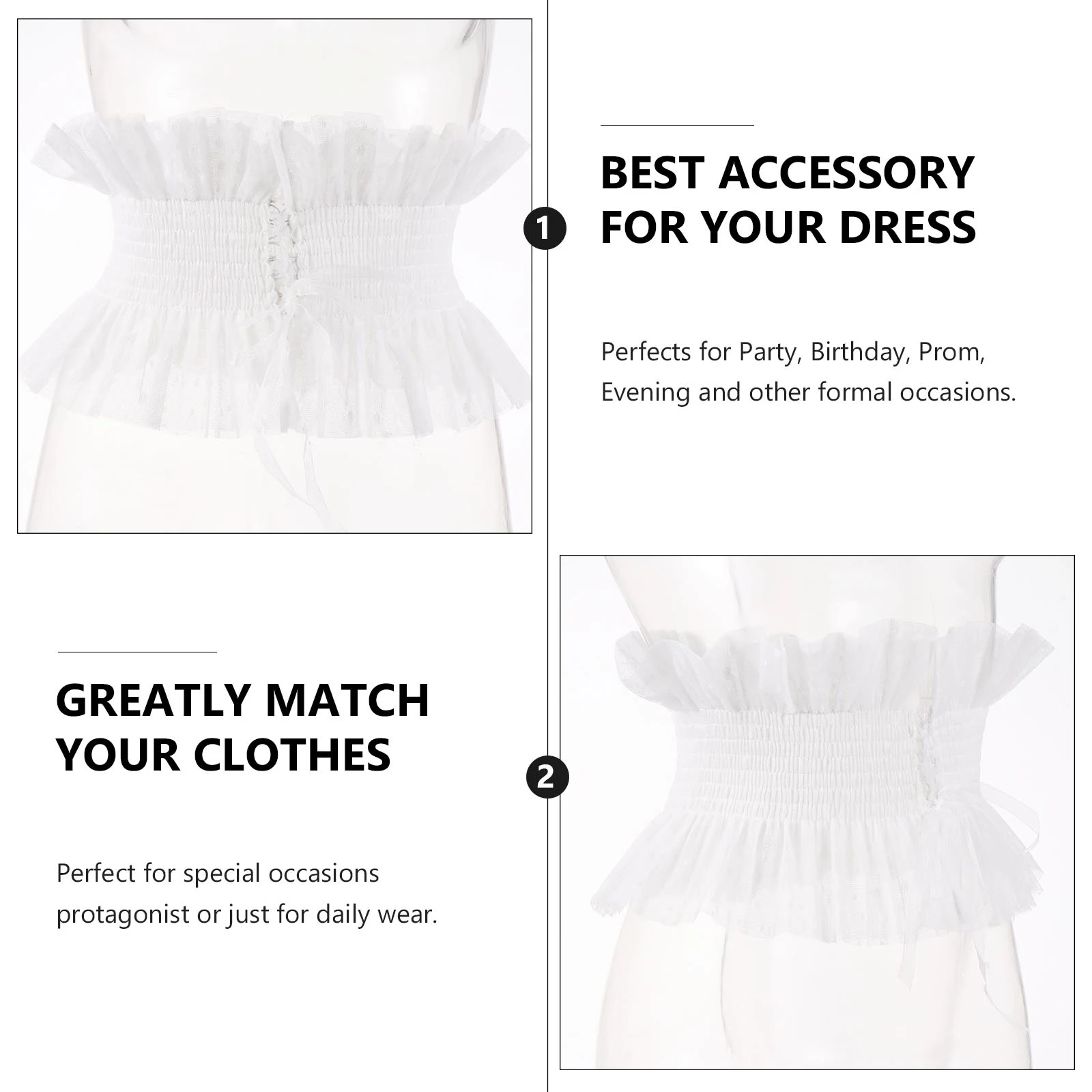 

Lace Waist Belt Premium Quality Wide Decorative Durable Party Birthday Prom Evening Special Occasions Daily Matching Slim