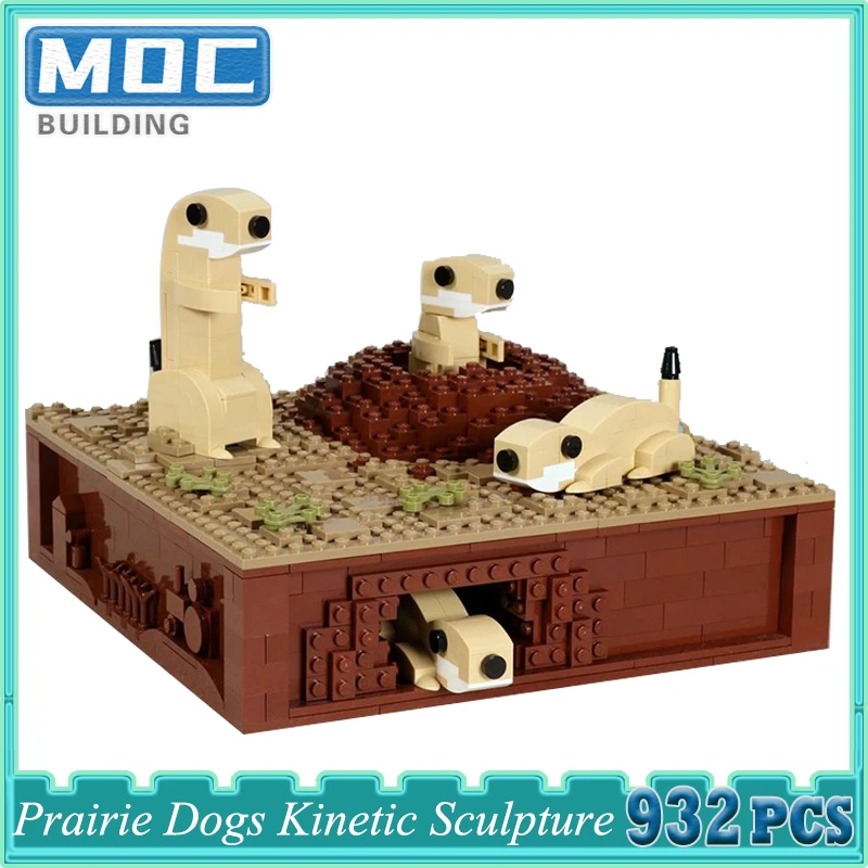 Classic Creativity Prairie Dogs Kinetic Sculpture MOC Building Blocks Technology Educational Bricks Toy Xmas Display Gifts