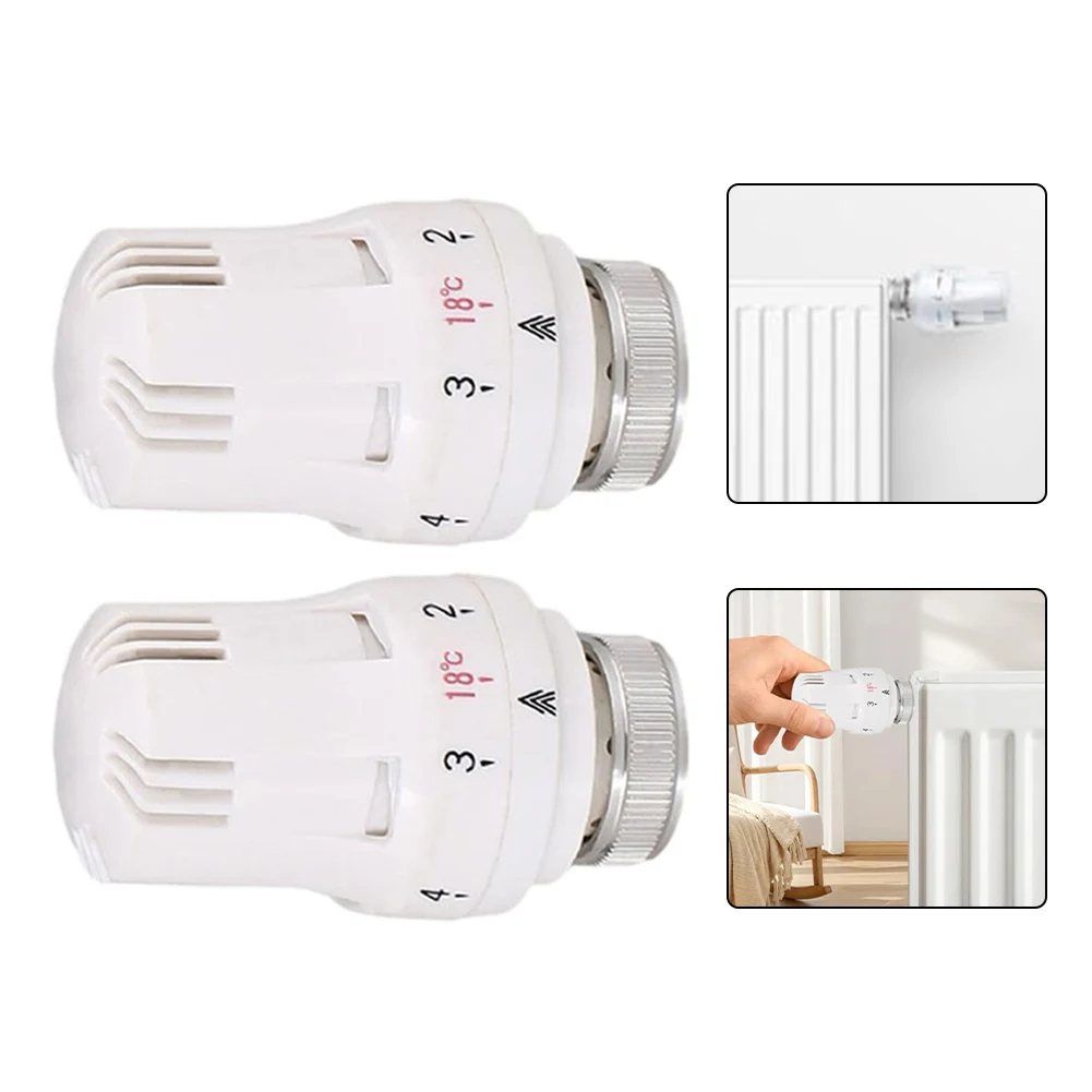 2pcs หม้อน้ํา Thermostatic วาล์ว Thermostatic หัวหม้อน้ําความร้อนหัว Controller หม้อน้ํา M 30X1.5 หม้อน้ําเทอร์โมหัว