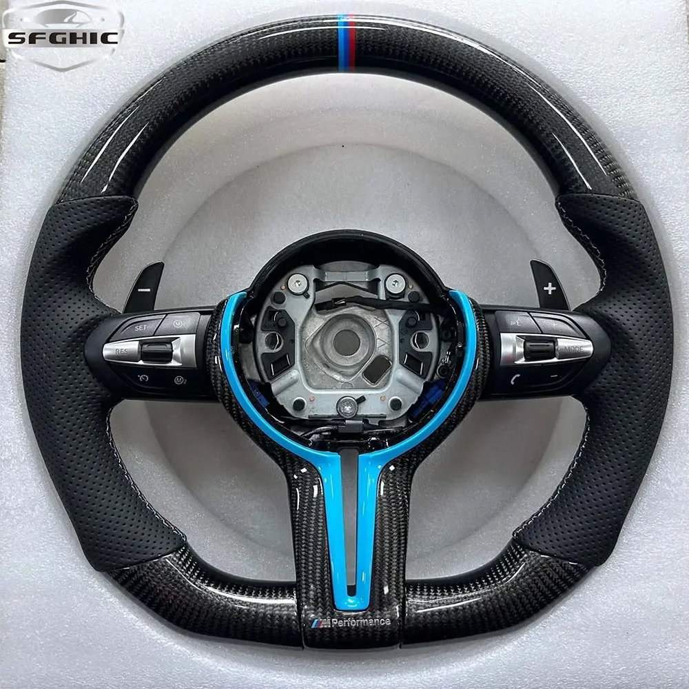 Car Steering Wheel For BMW M3 M4 M5 M6 F20 F25 F32 F02 F12 F33 E90 E92 E46 E71 F30 F10 F26 F15 F80 Carbon Fiber Steering Wheel