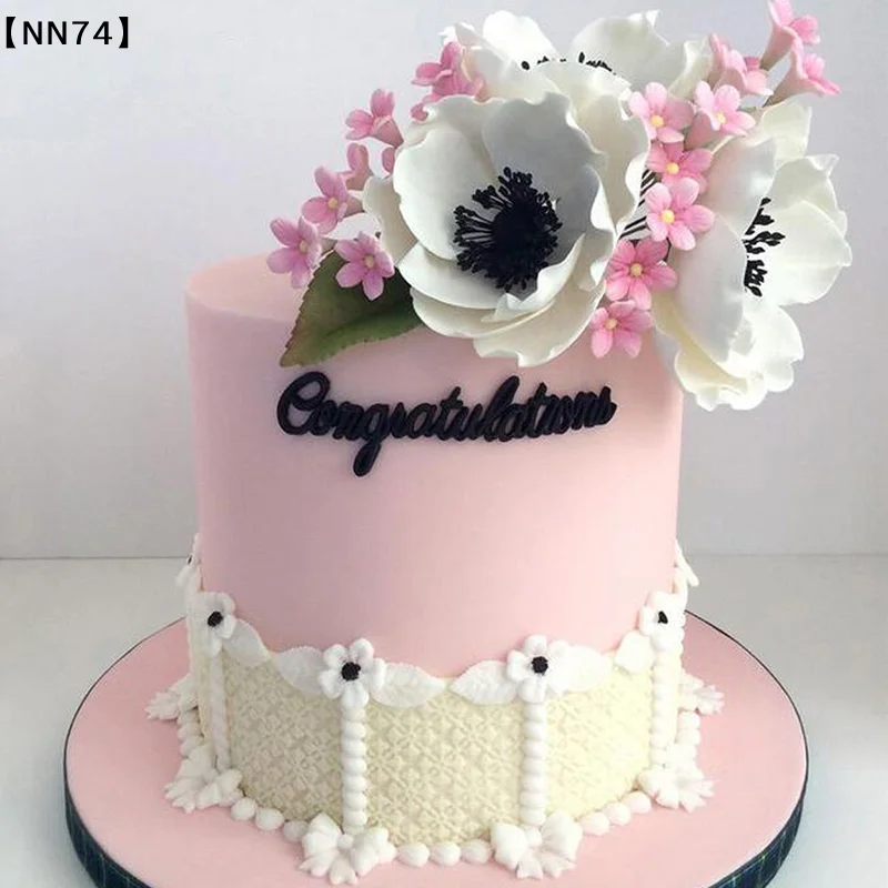 1Pcs Chocolate Mould Cake Decorating Tools Blessing Letters Happy Birthday Best Wishes Congratulations Silicone Fondant Molds[J] view 2