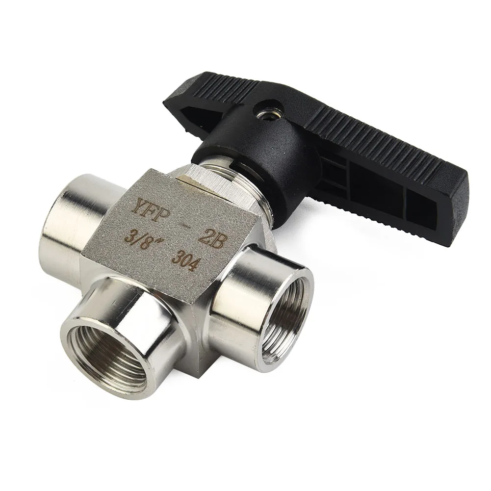 3 Way Ball Valve Fuel 304 Stainless Steel BSPP G1/2 G1/8 G3/8 High Pressure Inch Female Thread Valve For Water