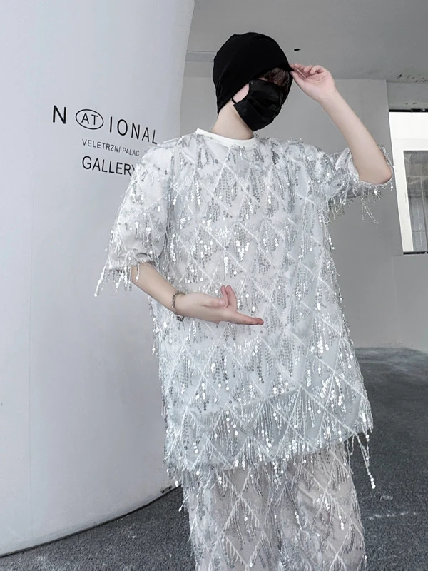 メンズ＆レディース オルト・スヴェ・ティアート ステージパフォーマンス衣装 グリッターフリンジ ブライトコットンポリエステル ロースル・スヴェ...