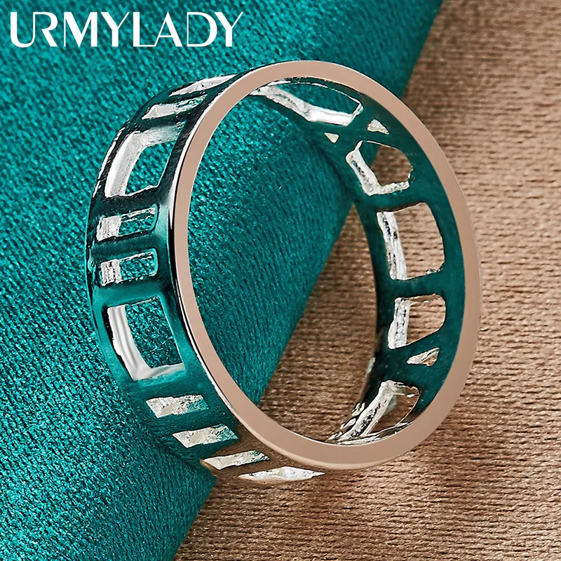 URMYLADY-anillo redondo de Plata de Ley 925 para hombre y mujer, joyería de compromiso con encanto para boda, 5-10 #