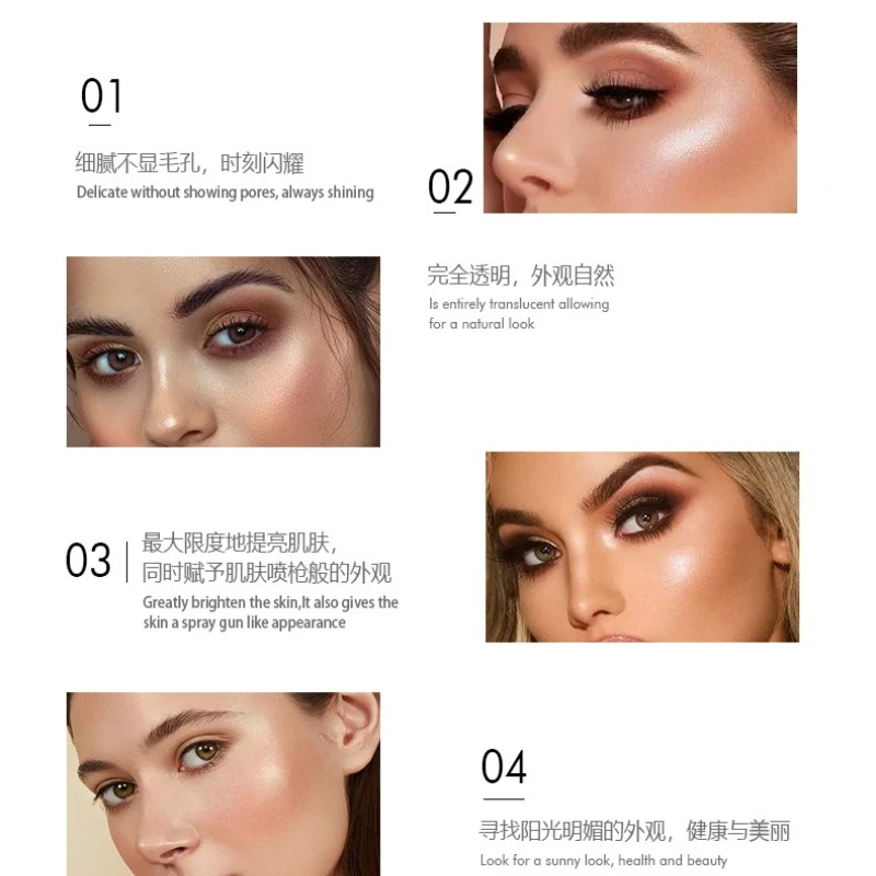 Nasthoicino Diego Diego Diego Diego Diego Diego 3 kleuren Hoogglans markeerstiften Palet Make-up Gezicht Fleuren Contour Blush Parelmoer Contour Langdurig Waterdicht