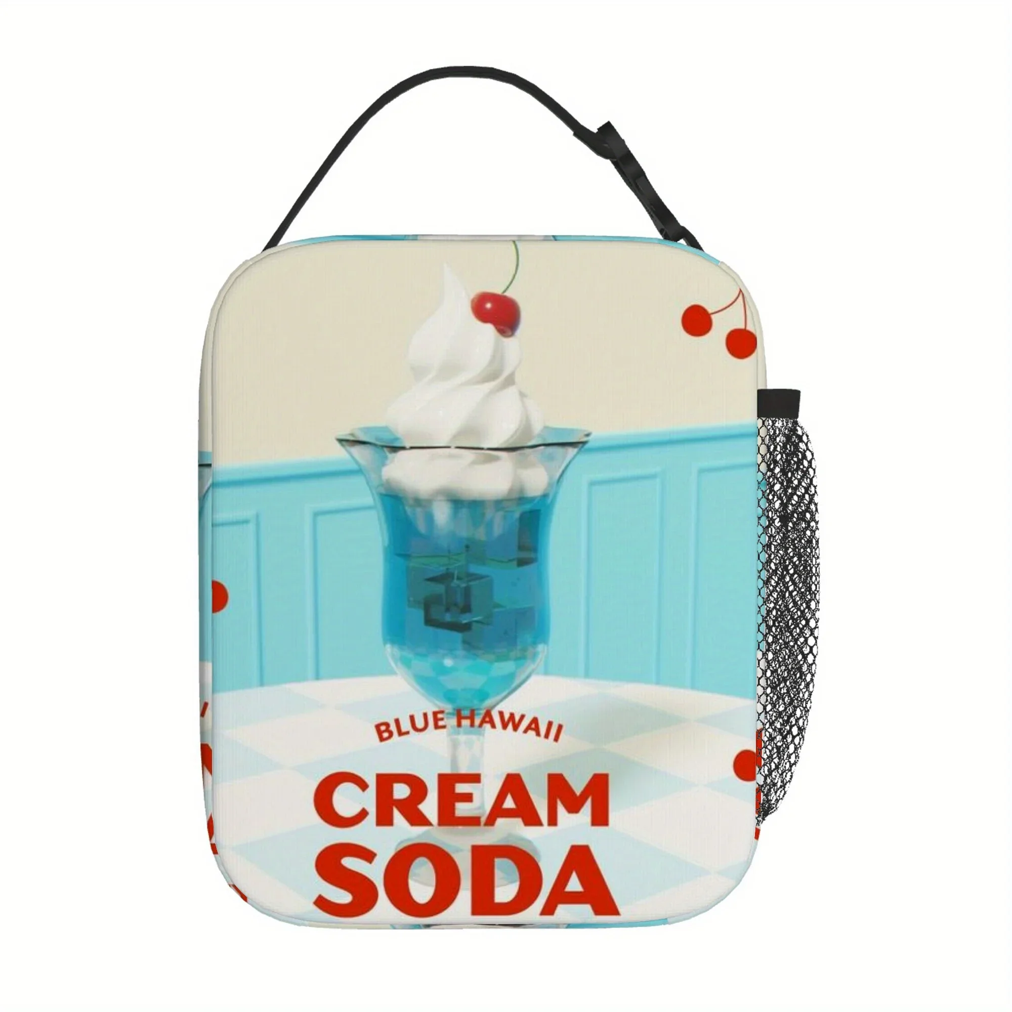 One Piece of a Thermal Bag Featuring a Cream Soda Design, Designed for Insulation. It Is Not Intended for Direct Food Contact