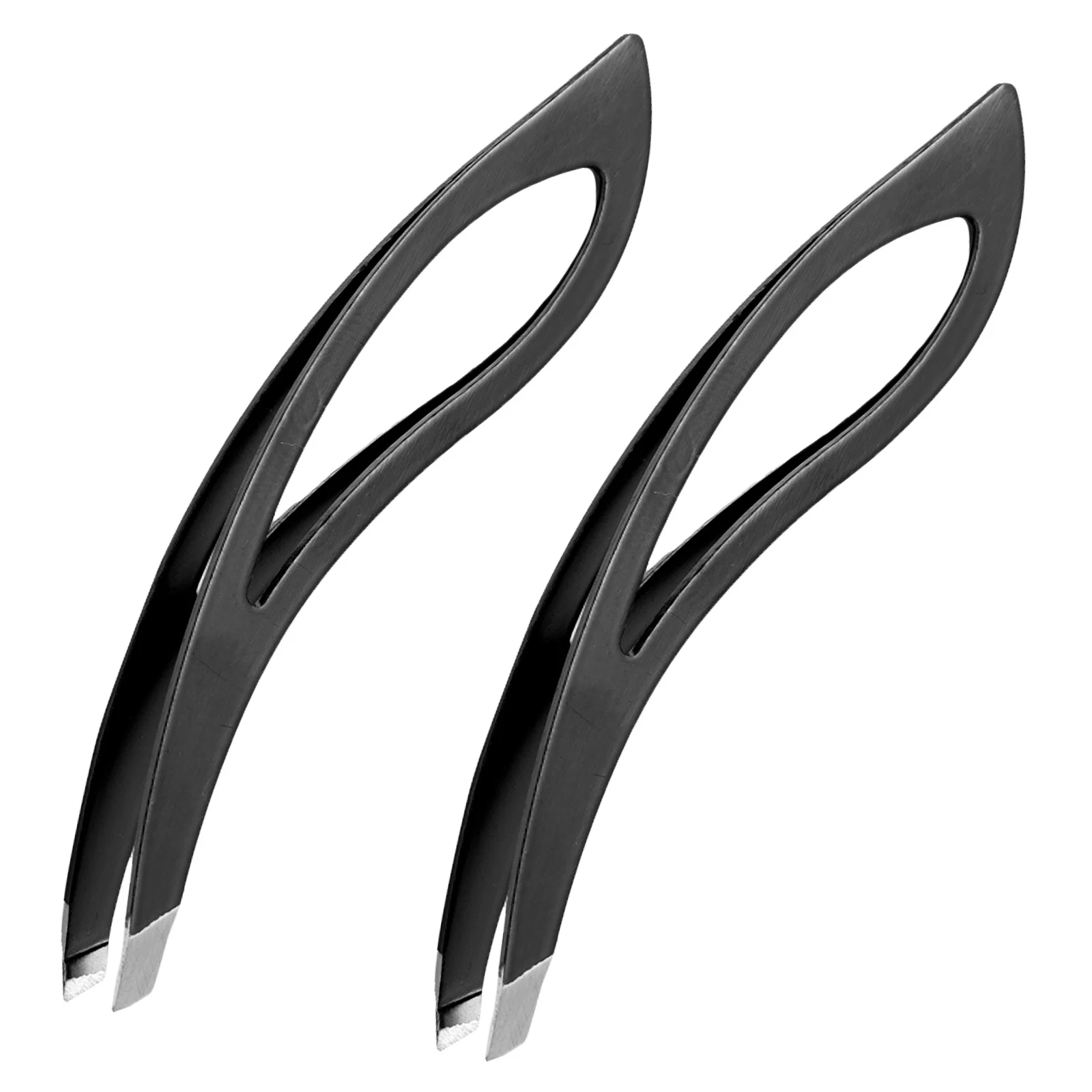 2 個の眉毛ピンセットステンレス鋼の斜め先端精密脱毛ツール顔眉毛トリミング眉毛リムーバー