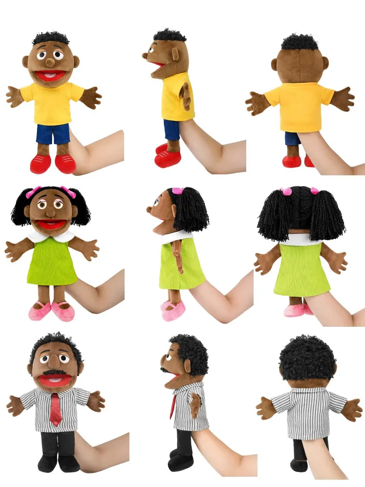 Lustige Handpuppe 38cm Familien-Serie Handpuppe Rollenspiel Gute-Nacht-Geschichten Requisiten Familienspielzeug Puppe Lernspielzeug – Detail 3