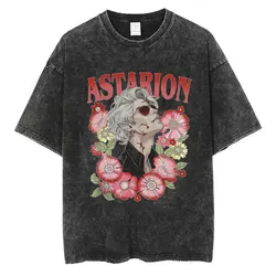2024 New Astarion Baldurs Gate 3 Vintage Washed T Shirts Men Women Retro High Quality Fashion T-shirt Aesthetic Oversized Tshirt