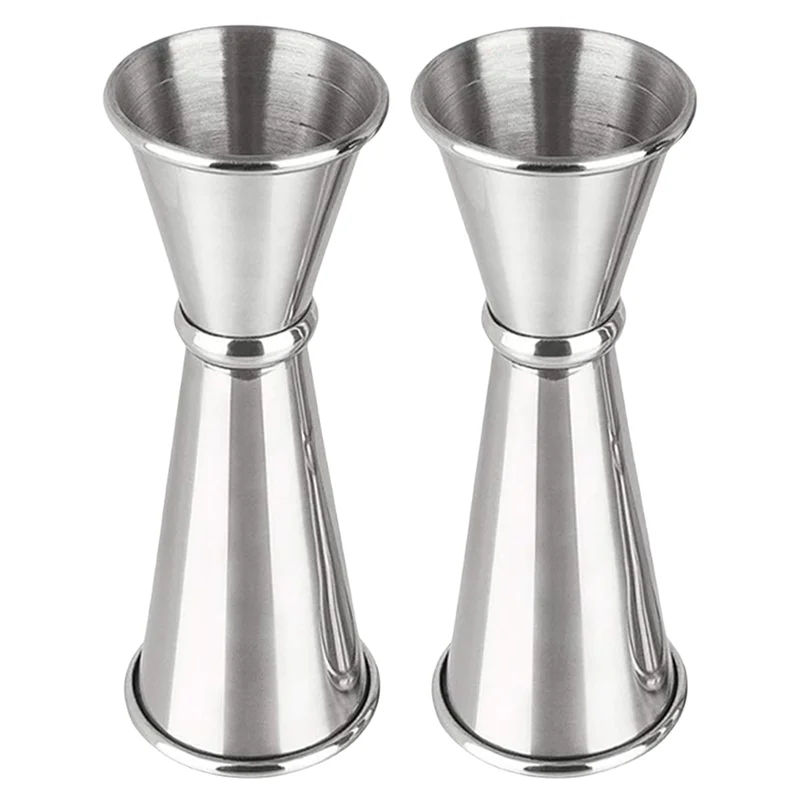 

B08B-Cocktail Jigger 2 унции, 1 унция, 2 шт. для бармена, Jigger для аксессуаров для барменного бара, серебряная мерная чашка для коктейлей