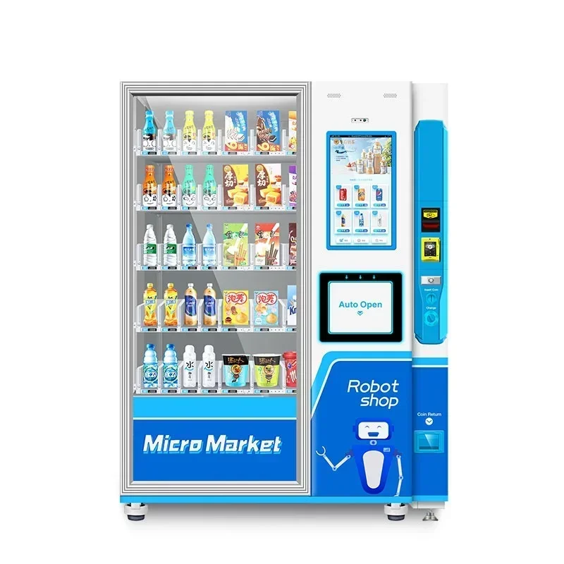 Hot sales24 Hours Normal Temperature Customized Elevator Blue Vending Machine Automatic Robot Vending Machine For Sale