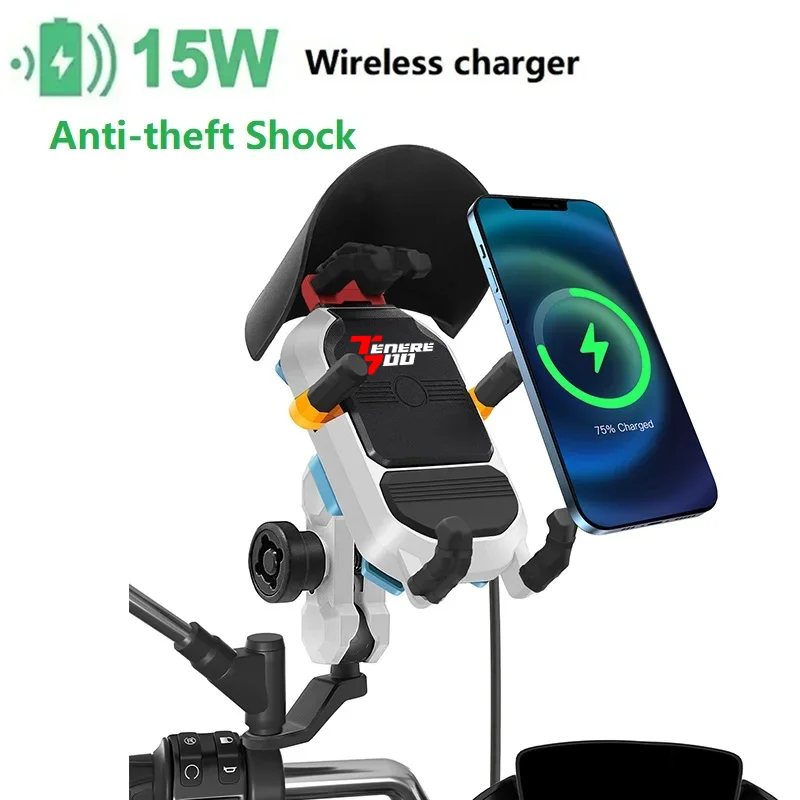 15W Wireless Charging Motorcycle Phone Holder Fast Charger for YAMAHA Super Tenere Tenere700 Tenere1200 Tenere 700 1200