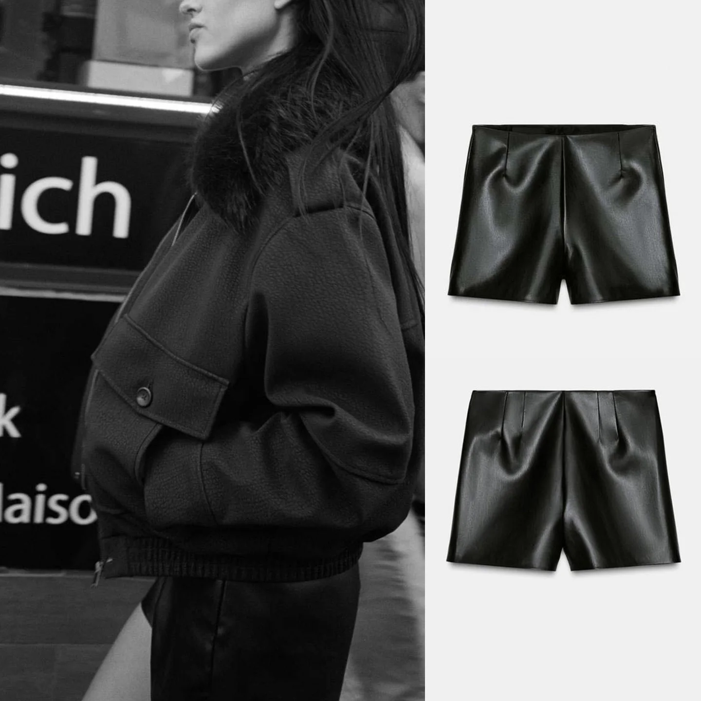 

Модные черные женские брюки из искусственной кожи с высокой талией, А-силуэт, прямые, повседневные, осенне-зимние, новинка