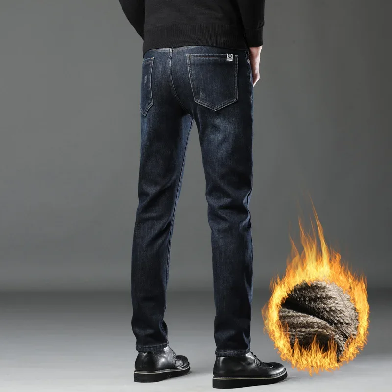 رجل جديد الخريف أزياء العلامة التجارية مستقيم أنبوب عارضة الشتاء الرجال السراويل مع الصوف الربيع والخريف الكبار شهم مريحة