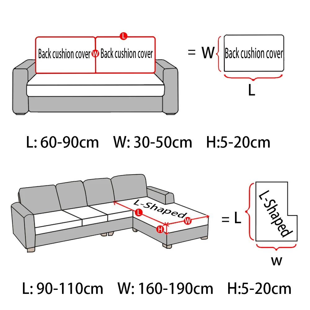 New Trend Multi-Pieces Sofa Seat Covers Stretch Couch Covers Replacement Form Fitted Seats and Back Cushions Covers Protector