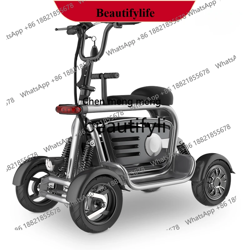 

Electric four-wheeler pick up children double small for the elderly folding battery car