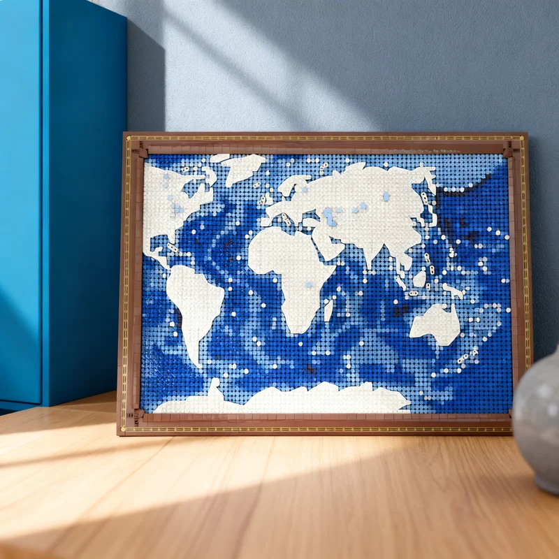 

Набор строительных блоков MOC «Карта мира» (8766 деталей), белый самолет, художественная модель, креативный подарок, декор для демонстрации, сборка, премиум-класс, для взрослых и детей, настольный декор