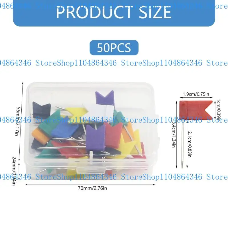 5ASD 50PCS Flagowe piny kciuki Dekoracyjne pushpin