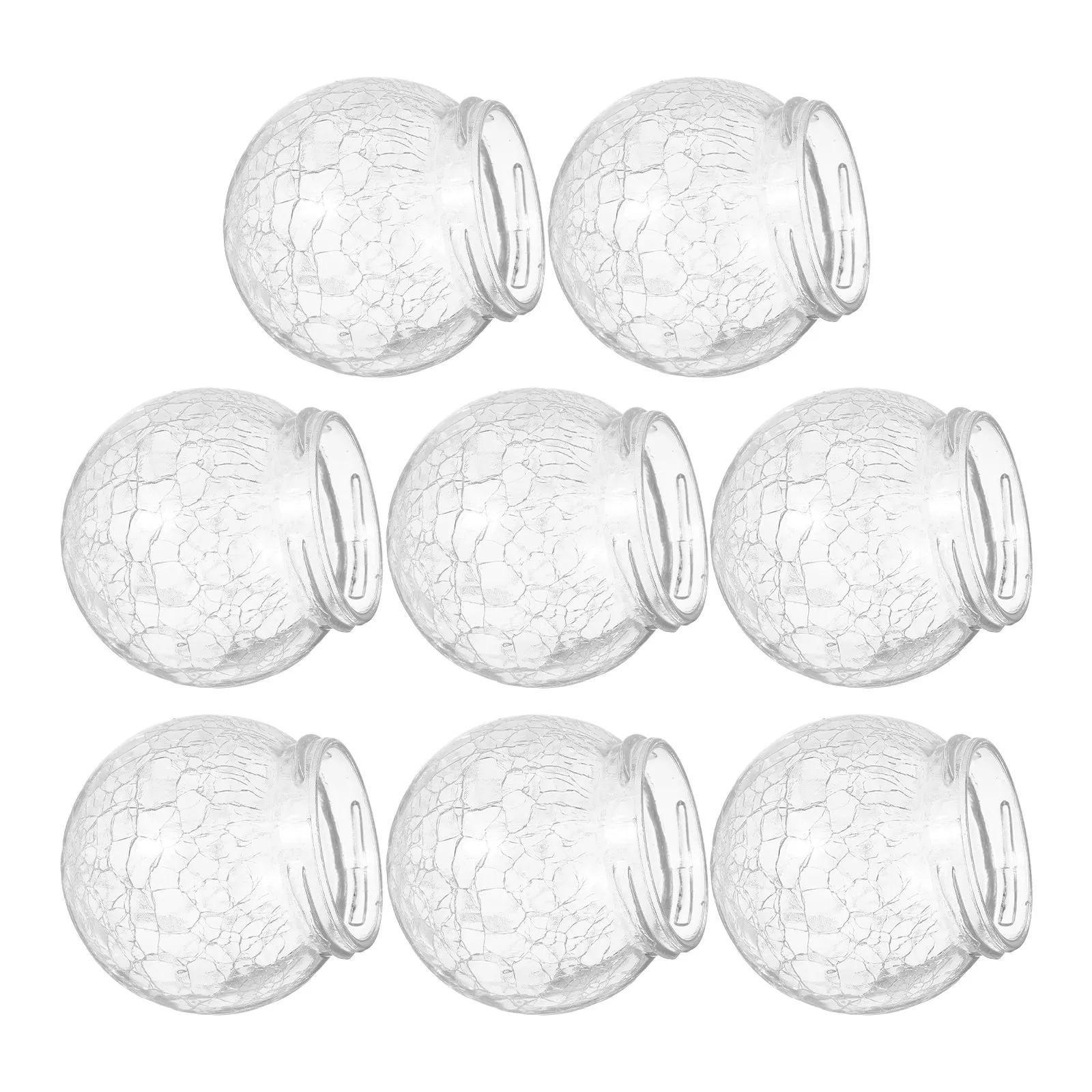 8Pcs Outdoor Glass Lamp Shades Crackle Finish Clear Replacement Globe Covers 8Cm Diameter for Bathroom Vanity Ceiling Light