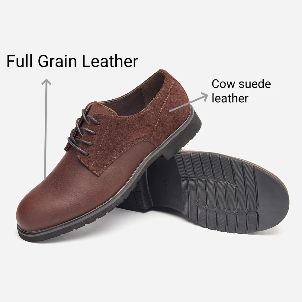 Genuine Leather Men Derby Shoes Thick Sole Men Casual shoes Men Leather Shoes