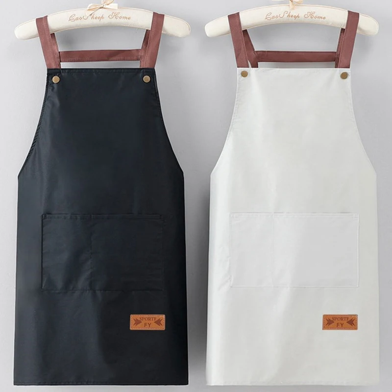 Fashion Resistant Dirt Apron Waterproof and Oil Resistant Household Kitchen Cooking Apron Adult Work Clothes Kitchen Access