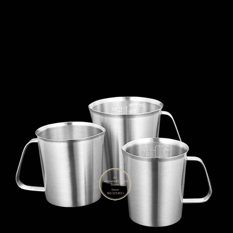 1pcs 500ml 700ml 1000ml 1500ml 2000ml  Stainless Steel Lab Beaker Measuring Cups Graduated Liquid Metal Tools With Inner Scale