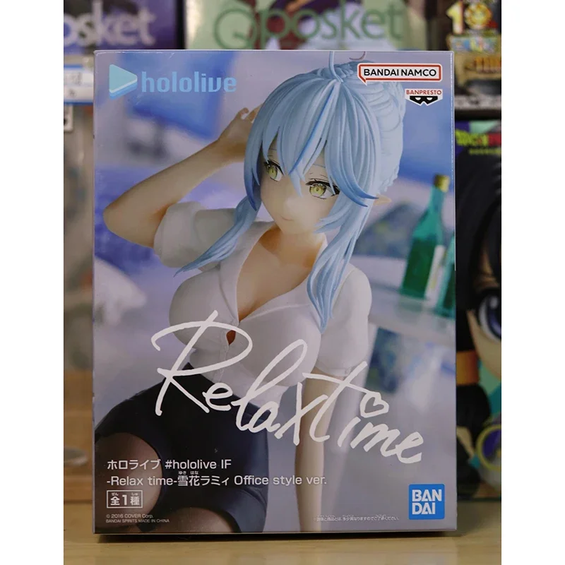 Auf Lager Bandai Relax Time Hololive Yukihana Lamy Office Style Ver. Original Original Anime Figur Modell Sammlerspielzeug 11 cm