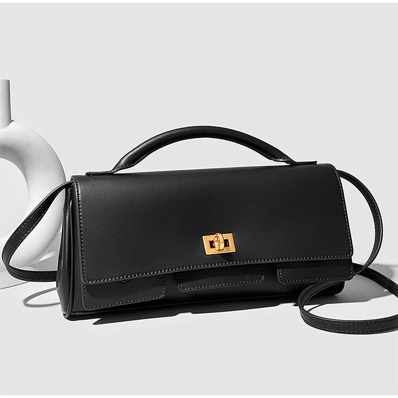 

Новая маленькая квадратная сумка с замком, женская роскошная сумка из натуральной кожи, классическая черная брендовая дизайнерская сумка на плечо, женская сумка через плечо