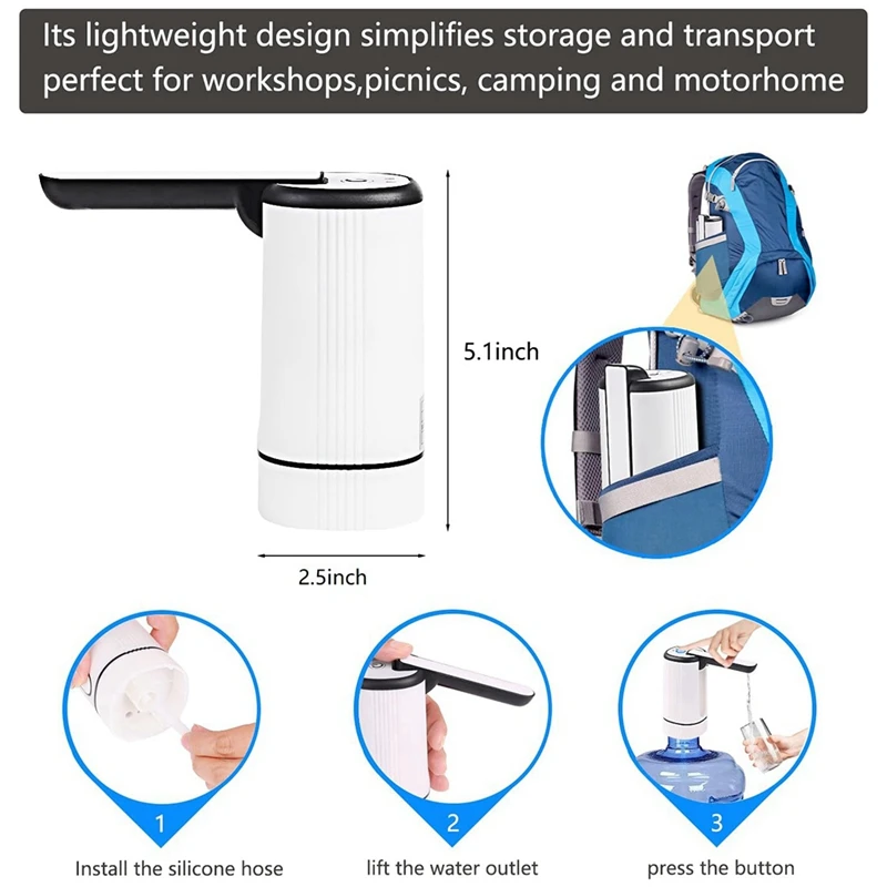 Distributeur d'eau et refroidisseur portable, pompe à bouteille d'eau, durable, facile à utiliser, camping, famille, bureau