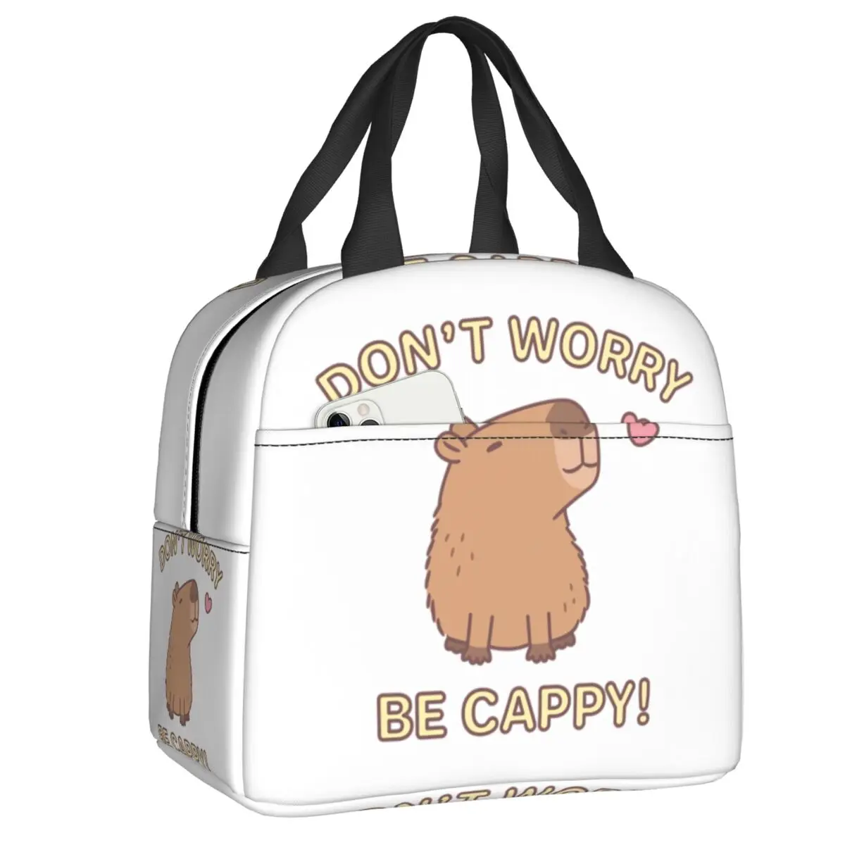 Custom Funny Dont Worry Be Cappy Happy Capybar Lunch Bag Men Women Cooler Warm …