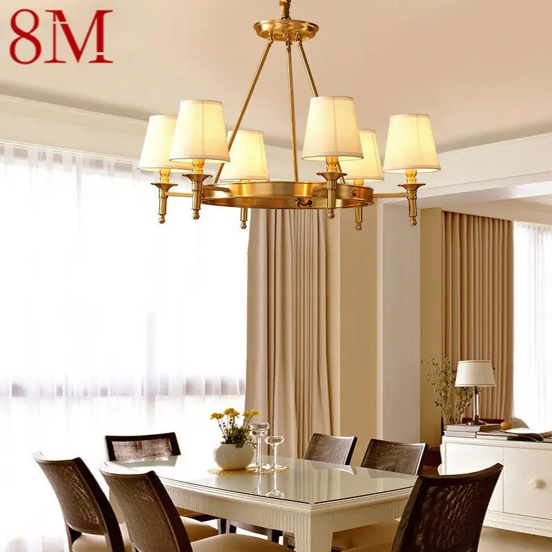 

8M Brass Chandeliers Lamp Contemporary Luxury LED Pendant Light for Home Living Room Bedroom Fixtures