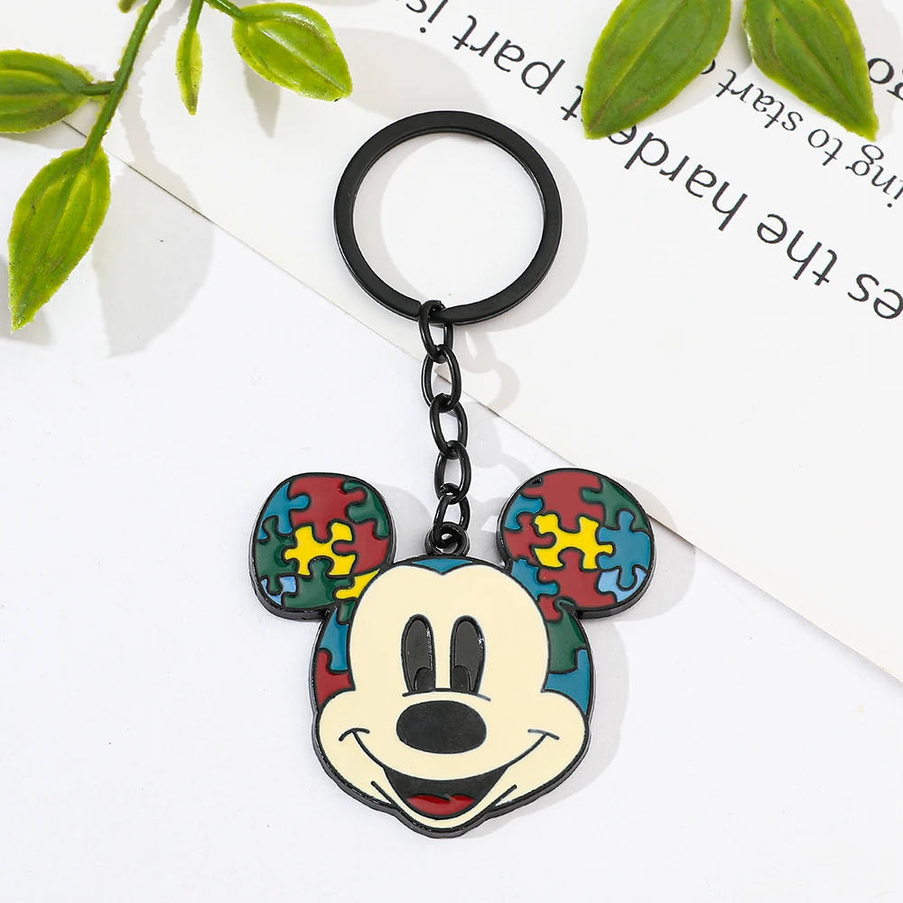 Porte-clés de puzzle Disney TureMouse, porte-clés unisexe mignon pour voiture, fournitures d'artisanat prédire, faveurs de fête pour enfants, décoration de cadeau