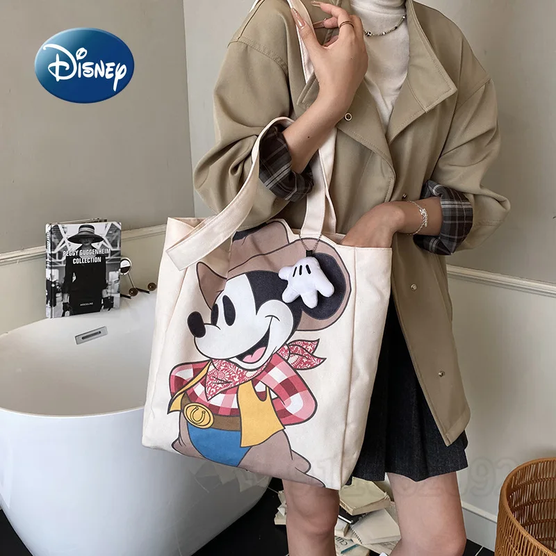 Disney Mickey New Women's Handbag Large Capacity Fashion Women's Shoulder Bag Canvas Casual Fashion Storage Cartoon Women's Bag