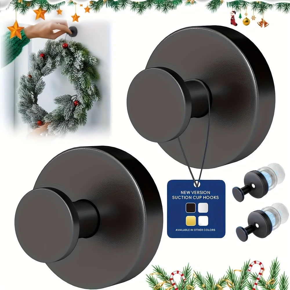 Strong Suction Cup Hooks, Suitable for Shower, Bathroom, and Kitchen - No-Drill Wall-Mounted Towel Hooks with Vacuum Technology, view 2