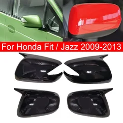 For Honda Fit Jazz 2009-2013 Car Sticker Rearview Side Mirror Cover Wing Cap Exterior Door Rear View Case Trim Carbon Fiber Look