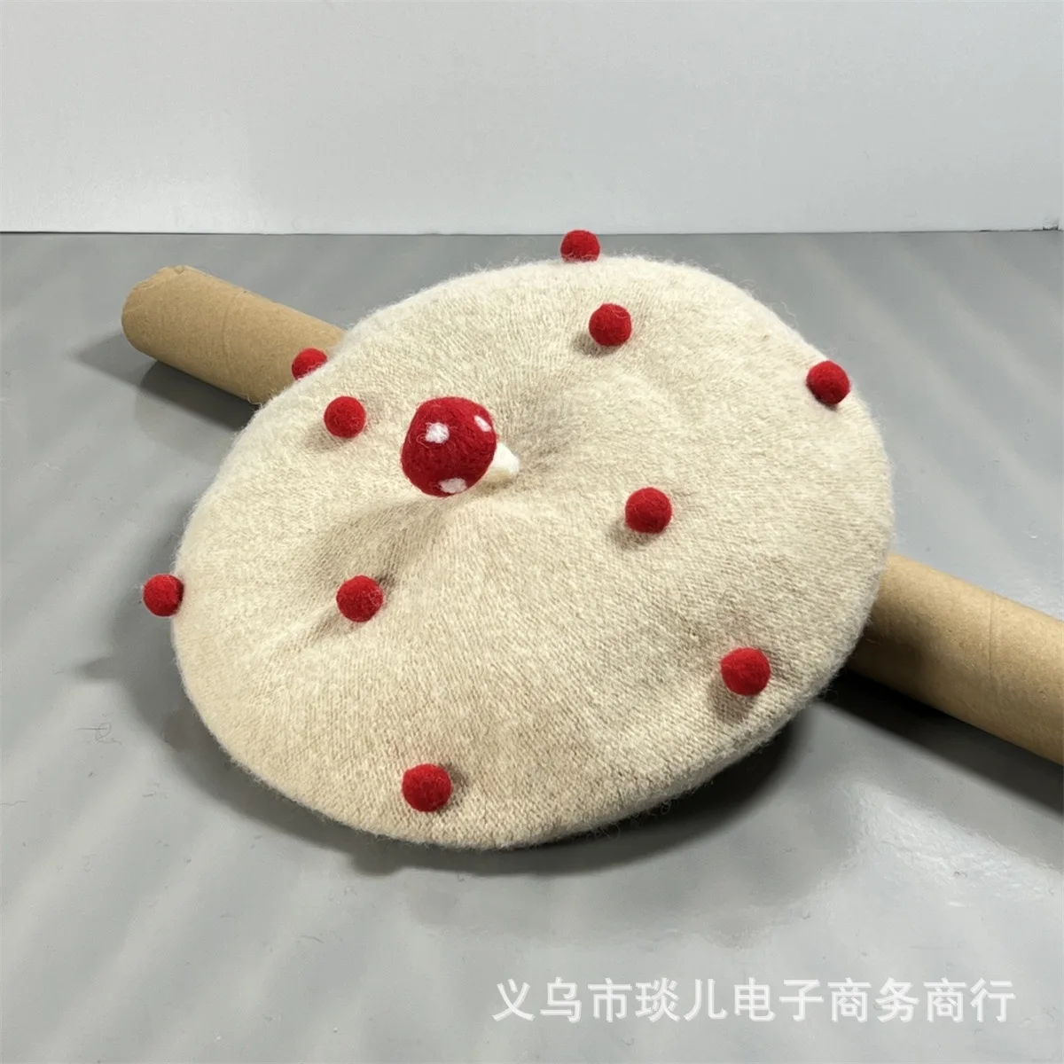 الوالدين والطفل لطيف الفطر منقط فتاة الرسام اليقطين قبعة النمط الفني الصوف متماسكة قبعة صغيرة الطازجة برعم قبعة فاخرة 4m816