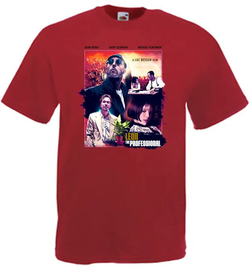 Футболка Leon The Professional v25 с постером фильма из кирпича, все размеры S-5XL Футболка Leon The Professional v25 с постером фильма из кирпича, все размеры S-5XL