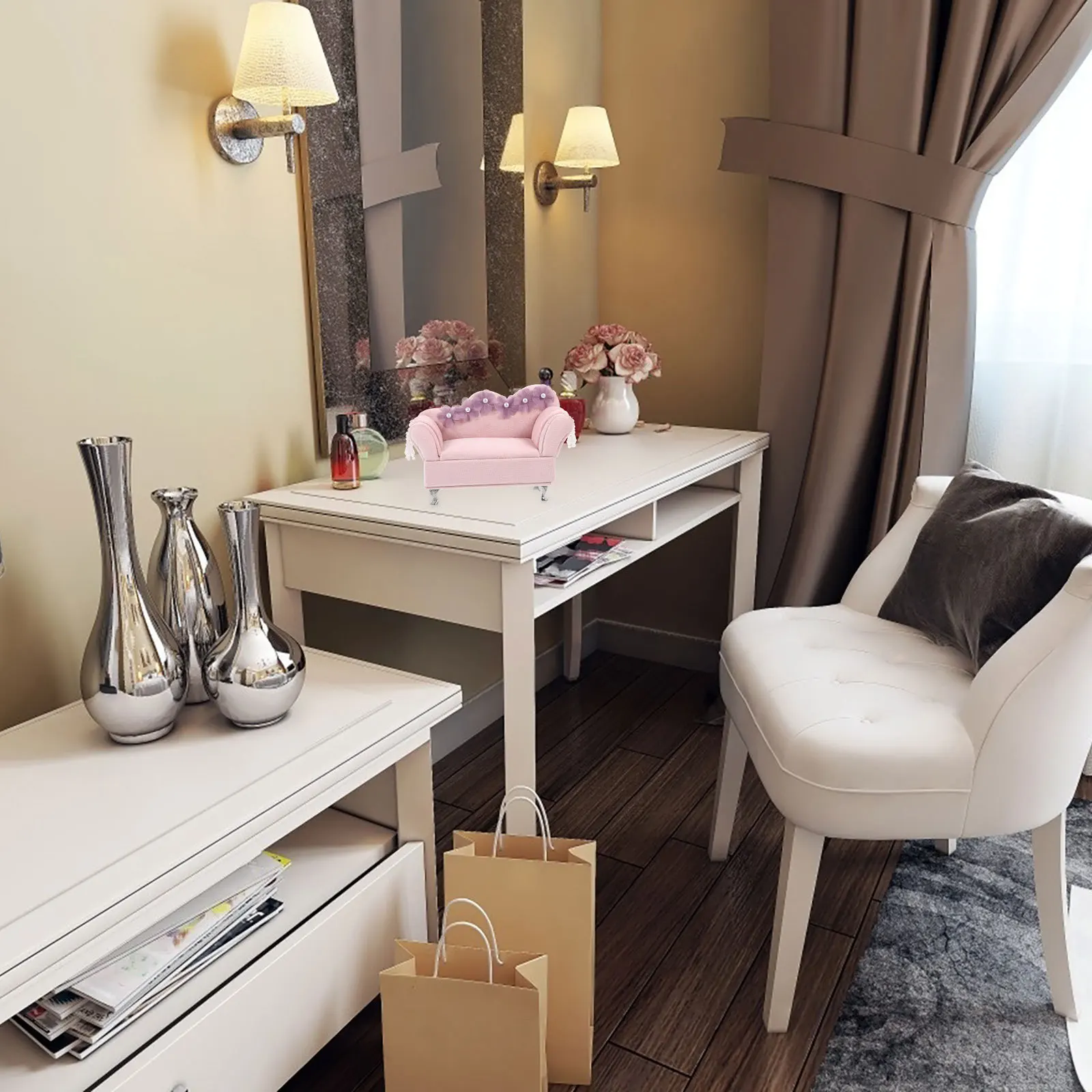 Elegant Jewelry Box Creative Trinket Storage Organizer Fabric Case Desktop Display Small Accessories Holder Home Decor