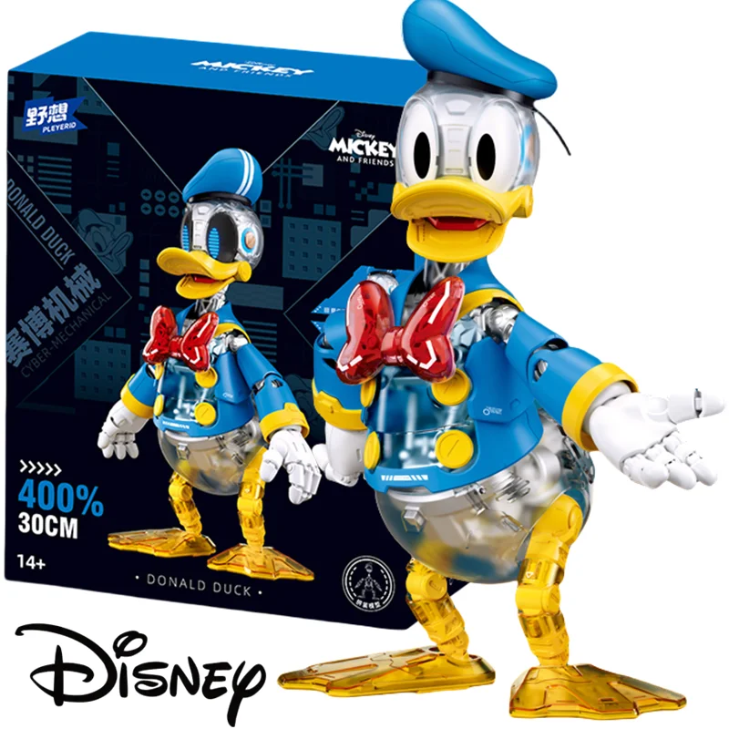 

LED 30cm Disney Donald Duck Mickey Model Cute Anime Dolls Joint Mobility Comic Action Figure Assembly Toy Machine Birthday Gifts