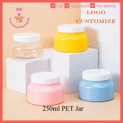 10/20/50/100PCs 250g pet jar skincare cream pot 8oz empty plastic body makeup container refill bottle cosmetic hm51701