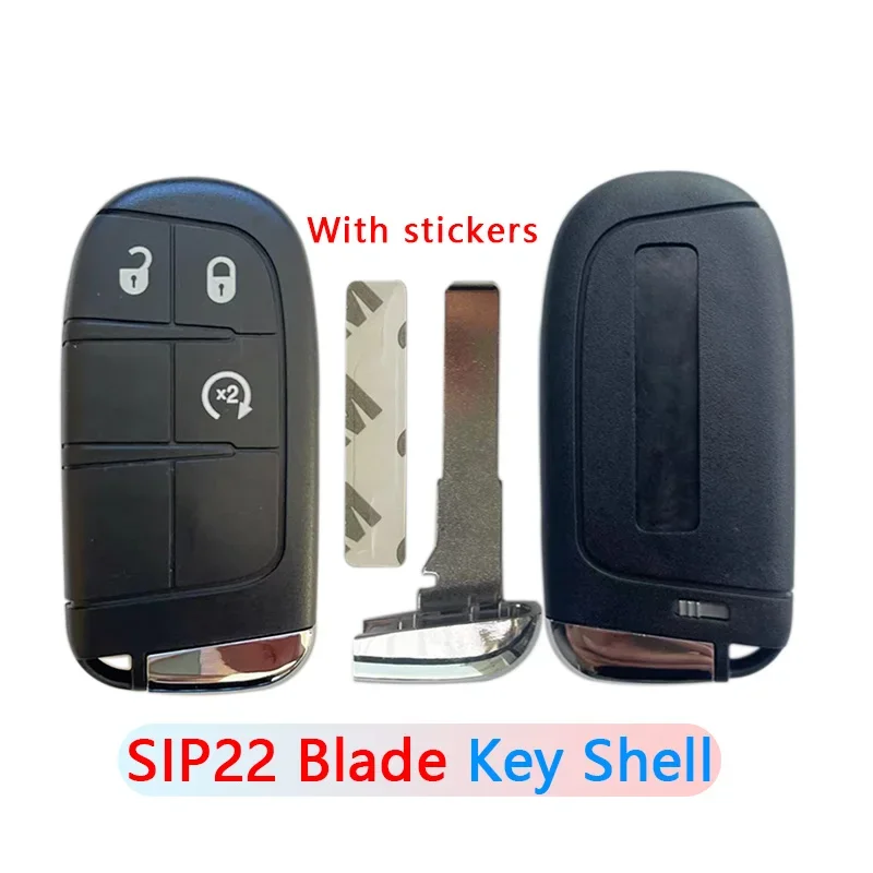 For Jeep Dodge Renegade Compass 3 Buttons SIP22 Blade Keyless Go Smart Remote Car Key Shell