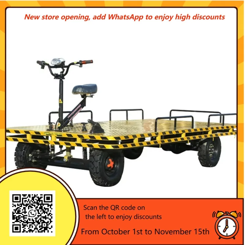 

Hot Sale Electric Flatbed Truck Four-wheel Cargo Transport Trolley Platform Cart for Material Handling Logistics Tools