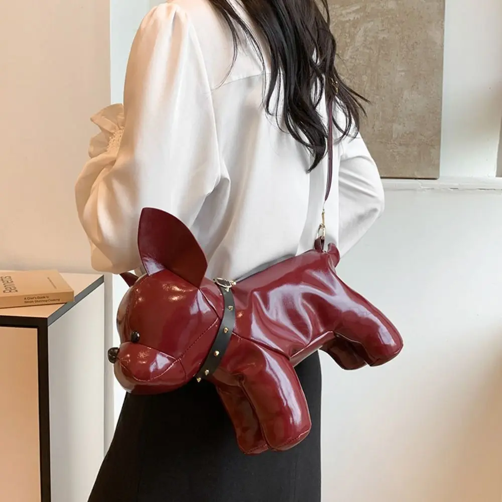 

Bulldog Shape Bulldog Dog Bag Three-dimensional Pu Leather Animals Shoulder Bag Creative Cute Cartoon Crossbody Bag Girls