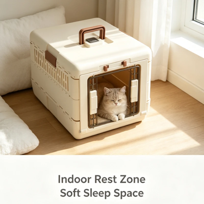 Pet Carrier Foldable Airline Approved Travel Crate For Cats Dogs Portable Breathable Ventilated Cage Outdoor Car Trip Use