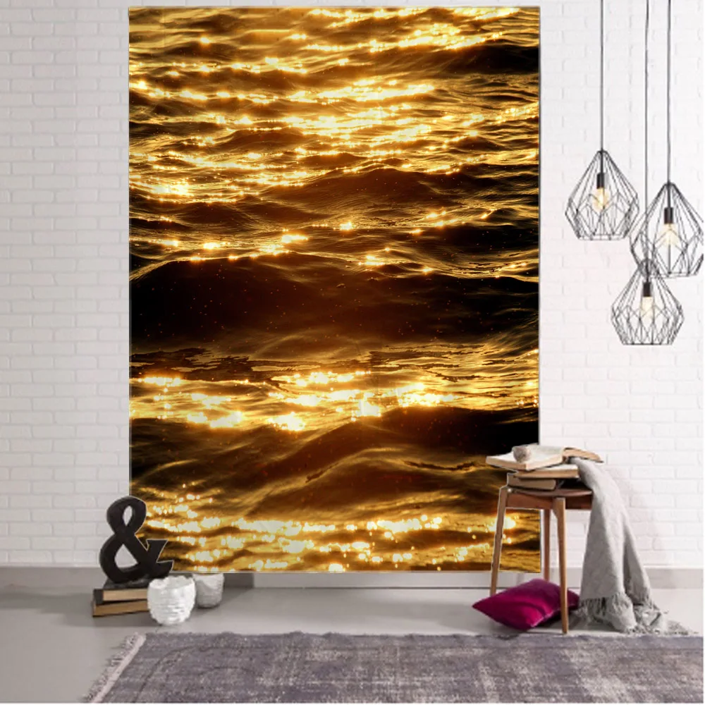 Sea wave light art tapestry room decoration wall hanging cloth psychedelic hippie dormitory living room wall decoration tapestry