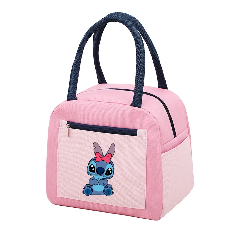 Lilo Stitch Lunch Bag Disney  Anime Kawaii Cute Figures Thermal Insulation Handbag Picnic School Office Bento Food Pouch Gift