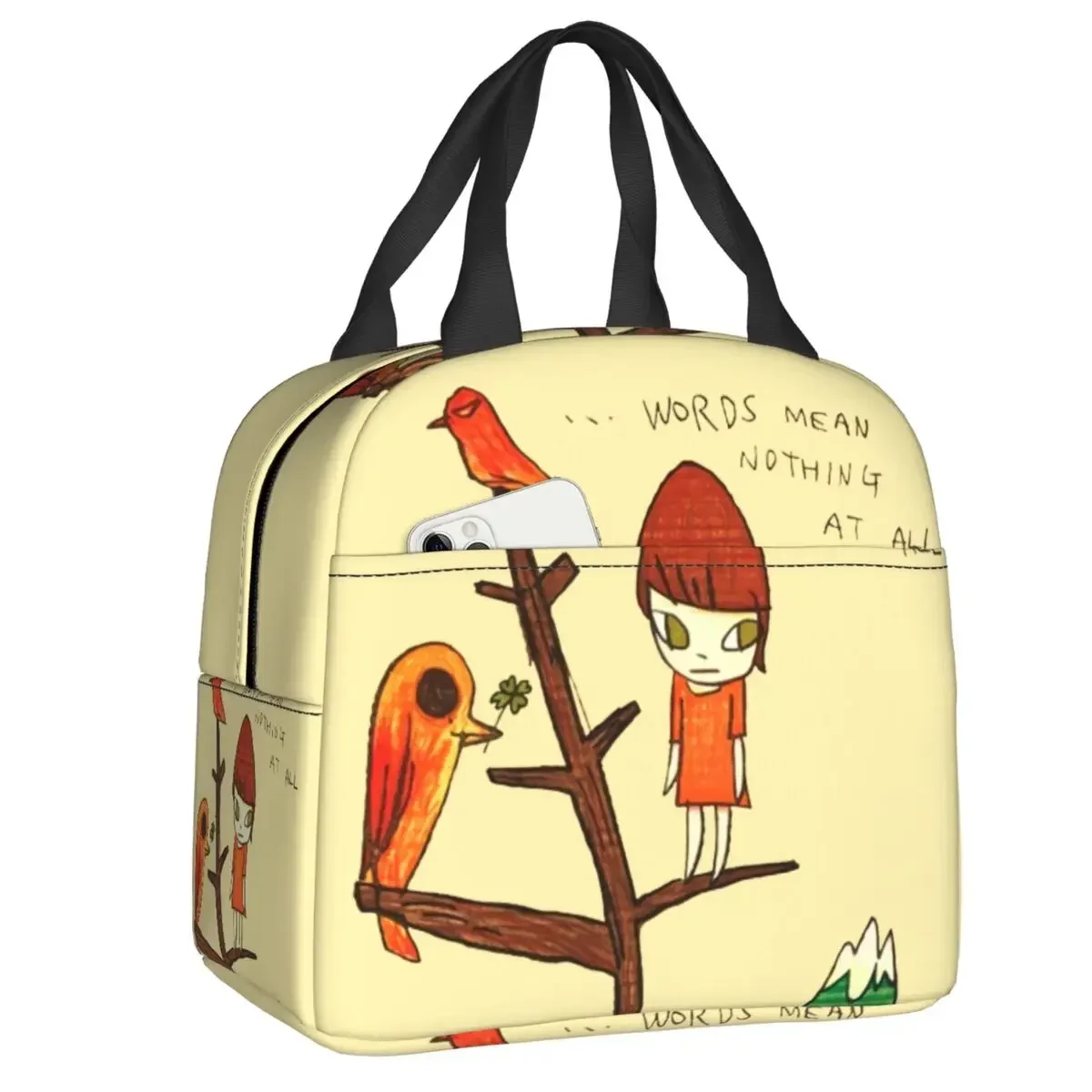 

Custom Yoshitomo Nara Pop Art Insulated Lunch Bag for Outdoor Picnic Manga Portable Thermal Cooler Lunch Box Women Children