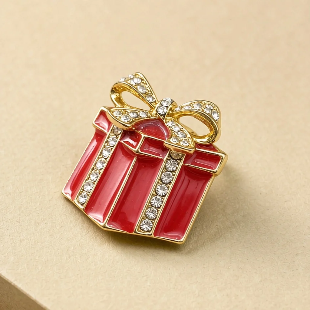 2026 Christmas Eve Brooch Business Banquet Brooch Stylish Brooch Collar Accessory Metal Clasp European Retro Date Brooch Metal Lapel Pin Niche Exquisite Brooch Anti-Exposure Brooch Bow Tie Accessory High-Value Theme Brooch Corsage Shoe Badge High-End Women's Suit Brooch